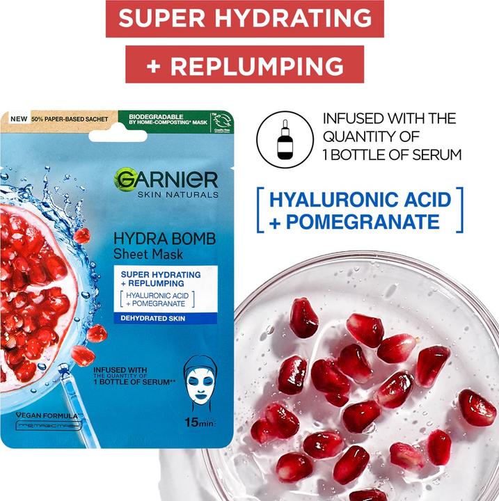 Actual product image Garnier Set Gesichtsmasken aus Stoff Party Mix 4+1 Stück