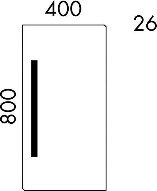 Actual product image burgbad Eqio miroir lumineux avec éclairage LED vertical, 400x26x800mm, SIEG040PN258, SIEG040PN258 (40 x 80 cm)