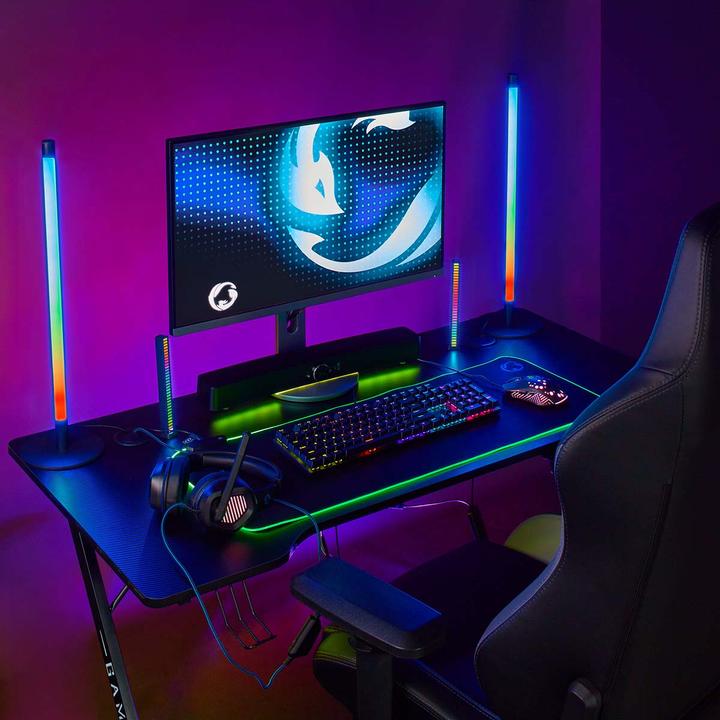 Actual product image Nedis Gaming speakers Speaker channels: 2.0 Power supply via USB 3.5 mm plug 30 W LED L (30 W, 2.0 Channel)