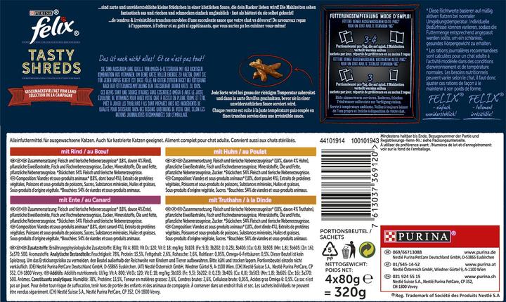 Produktbild Felix Tasty Shreds (Adult, 4 Stk., 80 g)