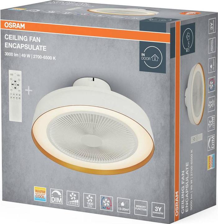 Produktbild Osram HOMELIGHTING Ceiling Fan Compact 480 49W White Deckenventilator 49 W