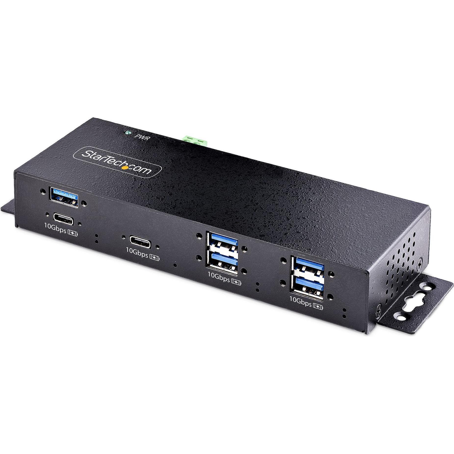 StarTech USB Hub Industrial 7-Port USB 3.2 10Gbps (USB-C, 7 porte), Docking station + Hub USB, Nero