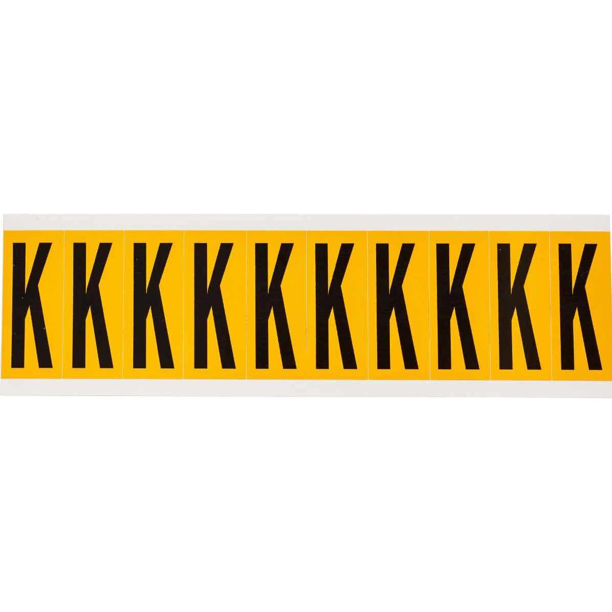 Brady, Etiketten, 1534-K, B-946, Vinyl, Beschriftung: K, Schwarz auf Gelb, 22 x 57mm, Schrifthöhe 50mm(25 K. á