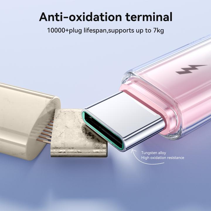 Produktbild Joyroom S-A42 Crystal Clear Series Fast Charging Data Cable USB-A to Type-C 3A 1.2m White (1.20 m, 27 W)