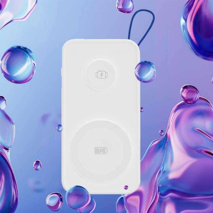Produktbild 3MK Powerbank PastelUp 10,000mAh 22.5W z Magsafe + ładowanie Apple Watch biały (10000 mAh, 22.50 W, 37 Wh)