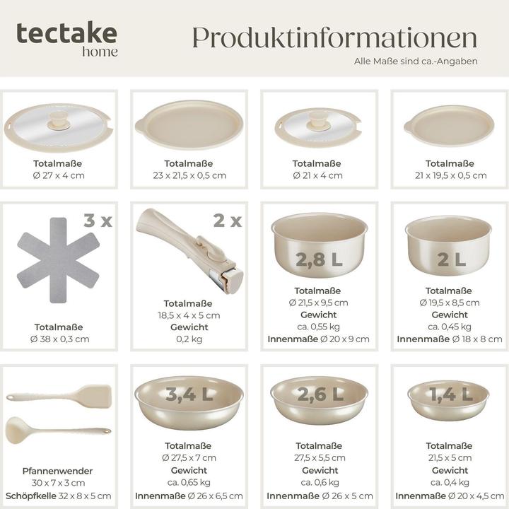Actual product image tectake Kitchen starter set for 6 people with crockery, pots etc. (40 pcs.)