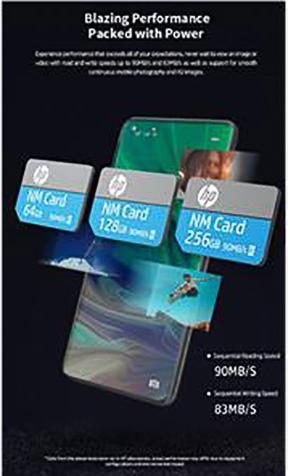Actual product image HP NM-100 (256 GB, Nano memory card, U3, UHS-III)