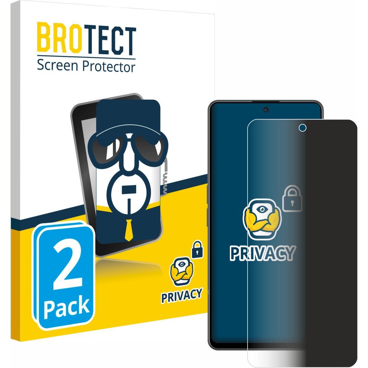 BROTECT Sichtschutzfolie Anti-Spy Privacy Folie Blaulicht-Schutz (2 Stück, OnePlus Nord CE 3 Lite), Smartphone Schutzfol...