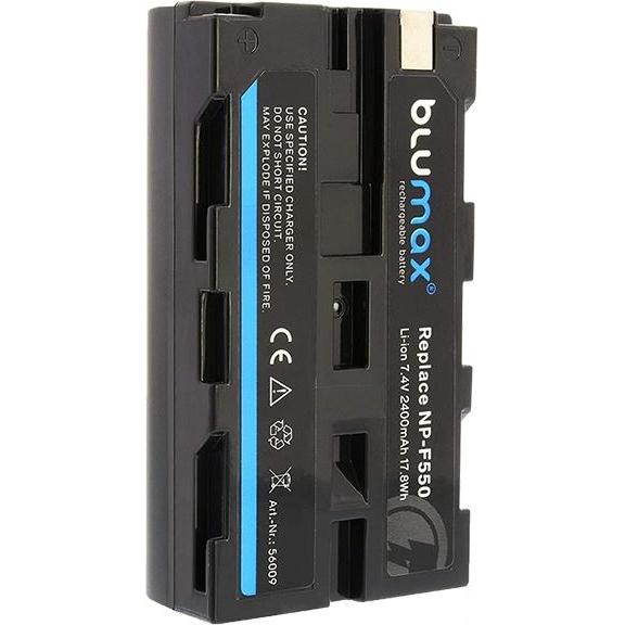 Blumax Akku NP-F550 2400mAh (1 Stk., 2400 mAh, Ladegerät inkl. Akku), Akku Ladegerät