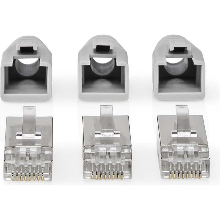 Nedis CCBW89370GY RJ45-Stecker RJ45 Pass Through Festes/verseiltes FTP CAT6 Gerade Vergoldet 10 Stüc (F/UTP, CAT6, 10 m)...
