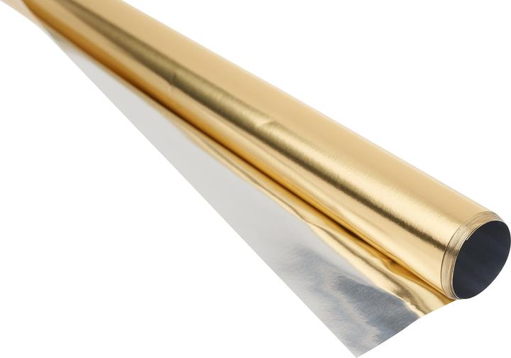 Actual product image Folia Aluminium foil double laminated 50x78cm, 1 roll, red/gold (90 g/m², 1 x)
