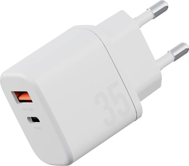 Actual product image Energea Wall Charger Bazic Goport Velox Kit 1xUSB-C 1xUSB-A GaN 35W with cable white (35 W, 2 ports)