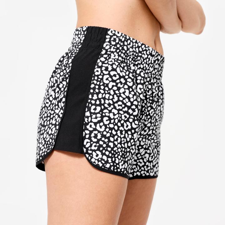 Produktbild Domyos Shorts kurz leicht - Leo-Print schwarz (S)