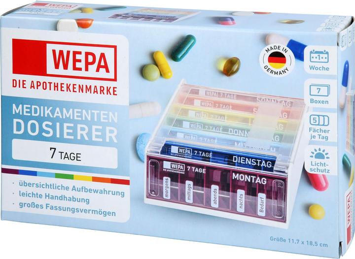 Actual product image Wepa Medikamentendosierer 7 Tage Wochenmagazin Regenbogen / UV-Schutz+, 1 St. Dosette