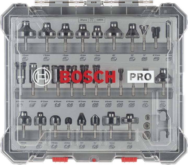 Actual product image Bosch Professional Zubehör 30-piece milling cutter set, 6 mm shank for hand milling cutters