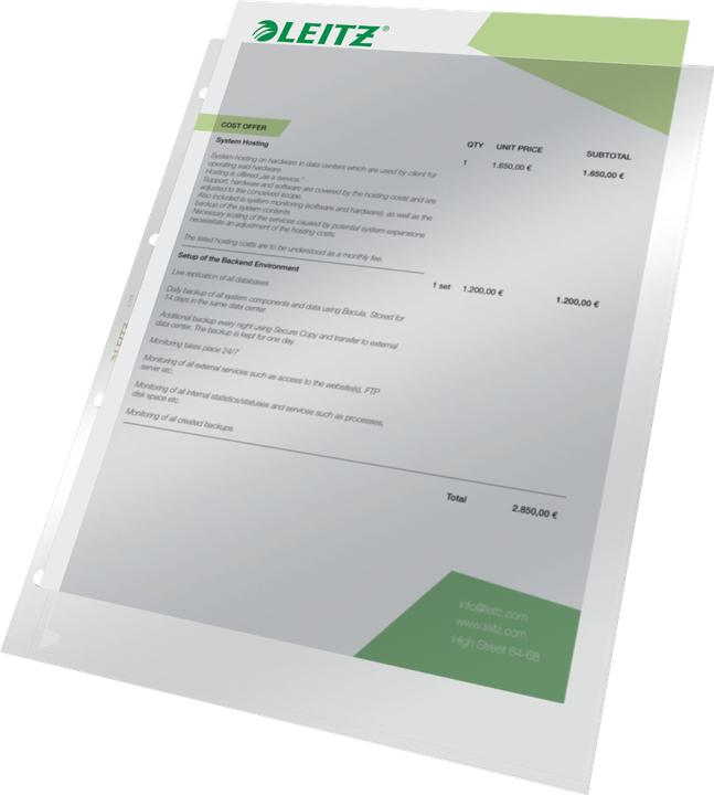 Actual product image Leitz Show bag PP (A4, 100 x)