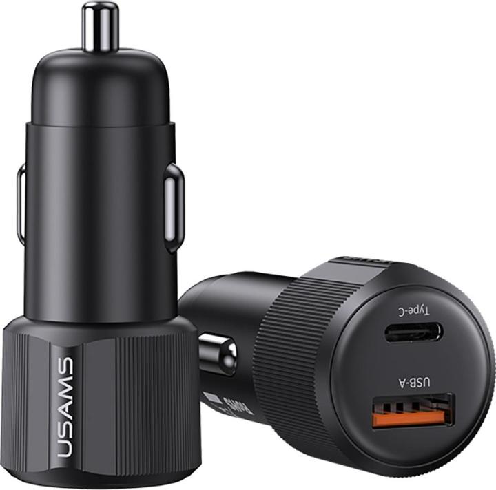 Produktbild Usams CC283 60W A+C Dual-port Fast Car Charger - YT Series Black