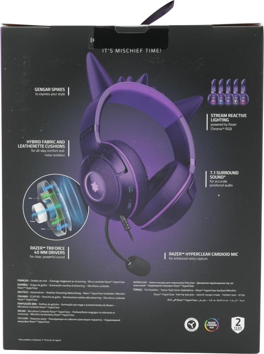 Image du produit Razer Kraken Kitty V2 - Pokémon Gengar Ed. (Filaire)