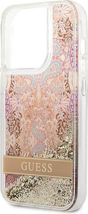 Actual product image Guess GUHCP14XLFLSD iPhone 14 Pro Max 6.7" złoty/gold hardcase Paisley Liquid Glitter (Apple iPhone 14 Pro Max)