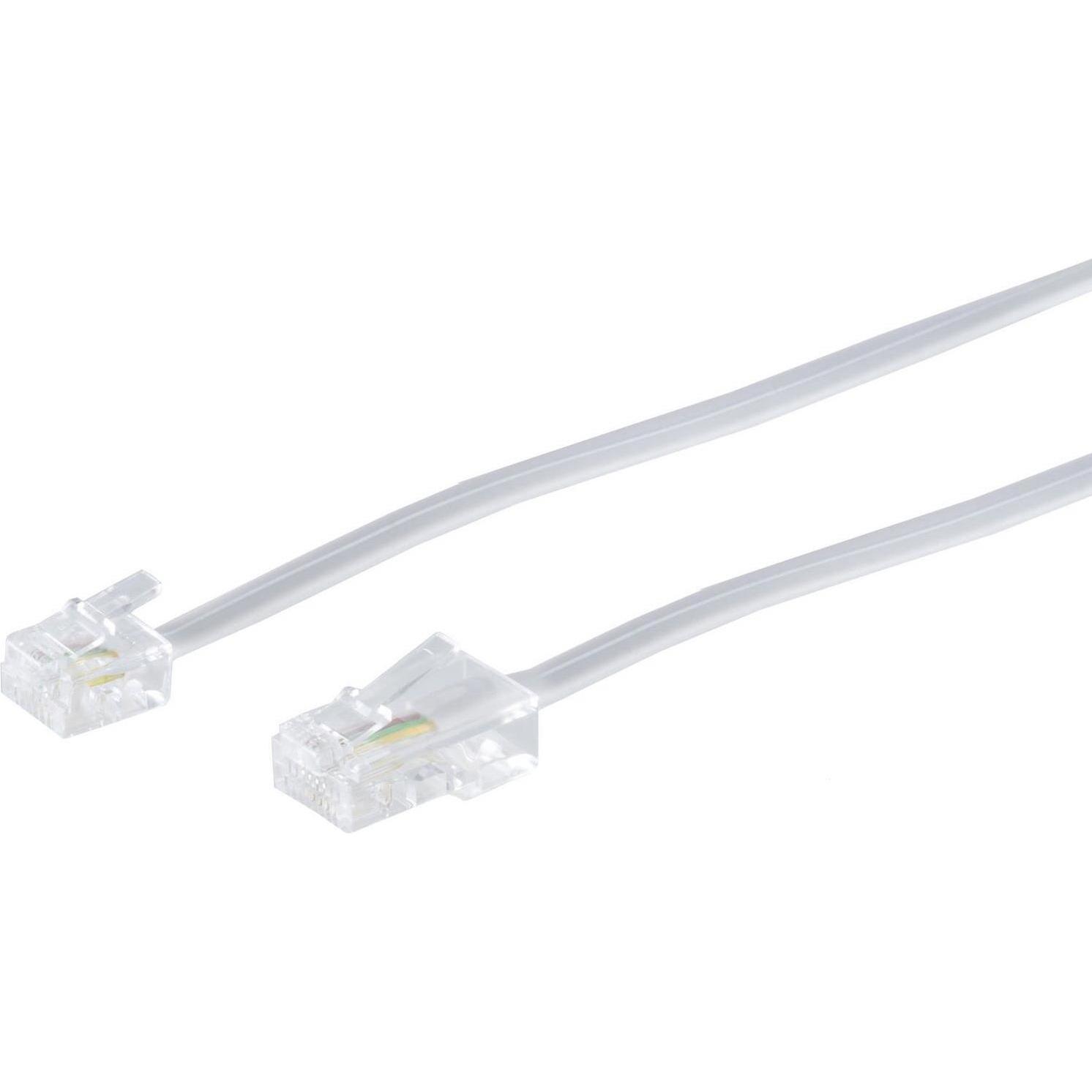 Shiverpeaks -BASIC-S--Modular-ISDN-Anschlusskabel Western-Stecker 8/4 auf Western-Stecker 6/4, weiss, 6,0m, Telefon Zube...