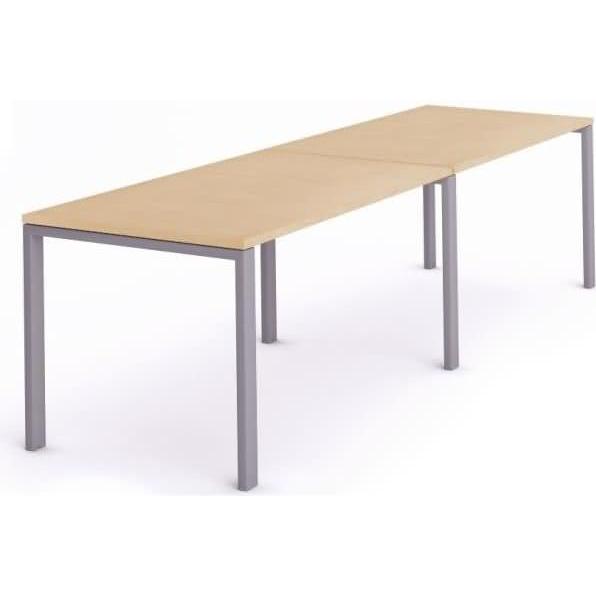 Rocada, Schreibtisch, Mehrfacharbeitstisch Total BxTxH 360x80x73cm Gestell grau Platte Melamin buche