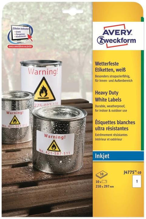 Actual product image Avery weatherproof and durable inkjet labels