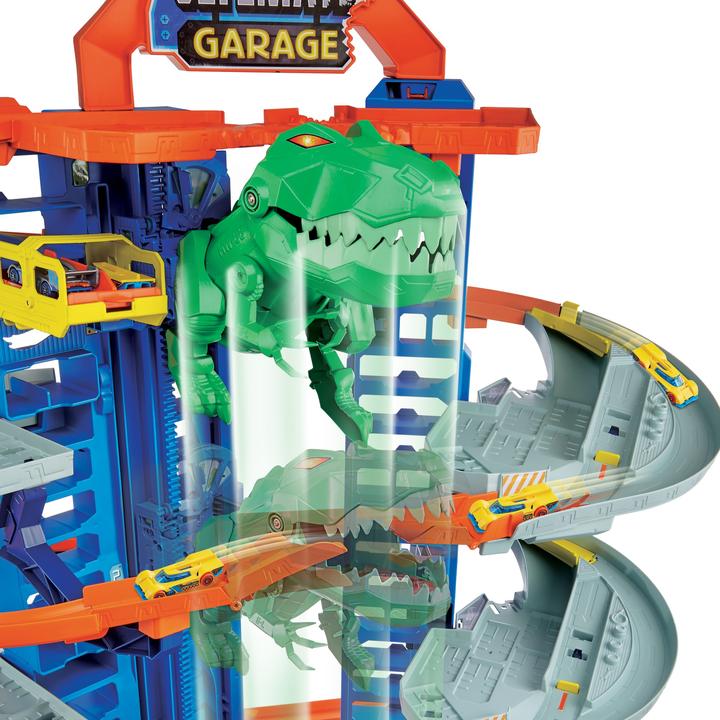 Actual product image Hot Wheels City Megacity Parking Garage with T-Rex Attack