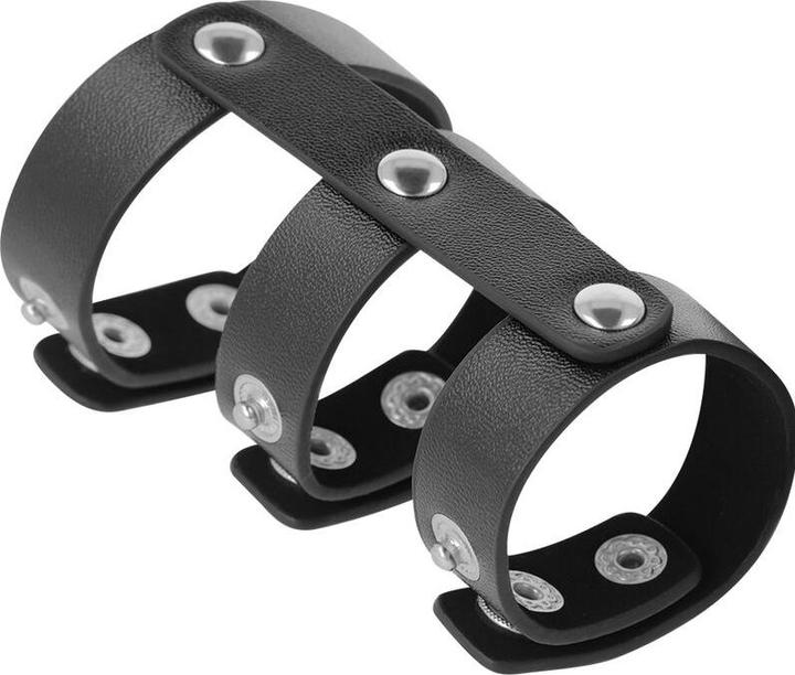 Immagine prodotto Darkness Anello Doppio Per Pene E Testicoli In Pelle Regolabile