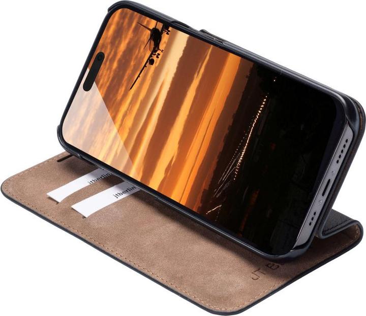 Produktbild JT Berlin iPhone 15 Pro - Tegel Flip Case schwarz (Apple iPhone 15 Pro)