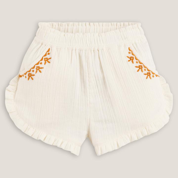 Produktbild La Redoute Collections Bestickte Volant-Shorts mit Musselinfutter (74)