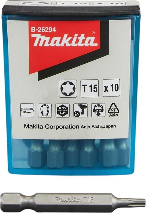 Actual product image Makita Zubehör B-26294 Schraubenbit T15 x 50 mm Pro 10 Stück