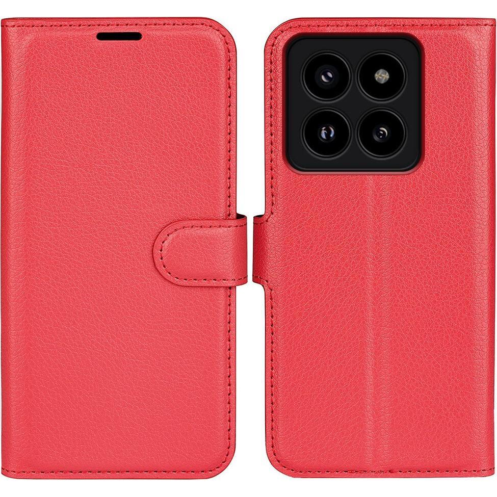 Thumbnail - Cover-Discount Xiaomi 14 Pro - Leder Etui Hülle rot (Xiaomi 14 Pro), Smartphone Hülle, Rot