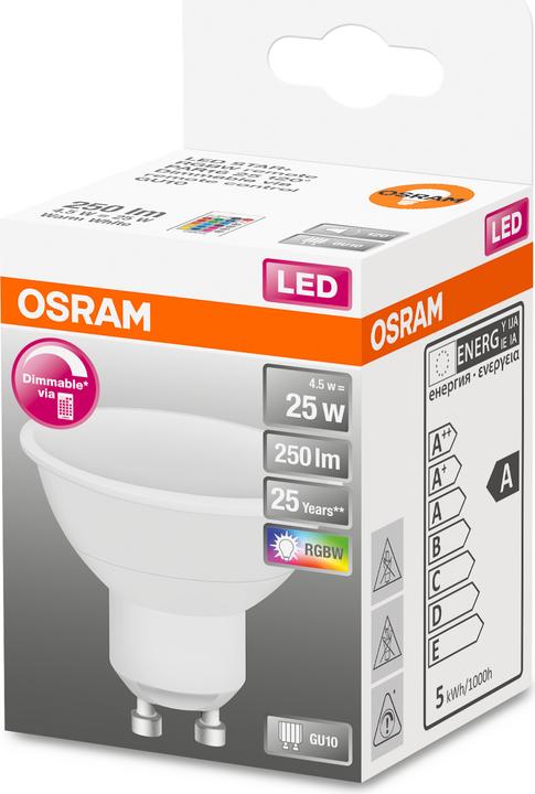 Produktbild Osram Led Retrofit Rgbw Lamps With Remote Control (GU10, 25 W, 250 lm, 1 x, G)