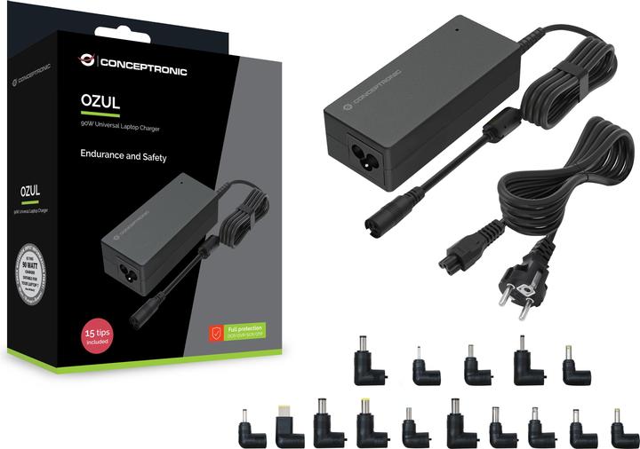 Actual product image Conceptronic Uni. Notebook Netzteil inkl.15 Aufsätze 90W (90 W)