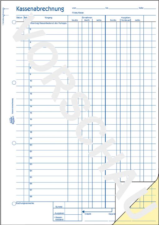 Nährwerte und Zutaten Avery RecyclingÂ Kassenabrechnung (50x)