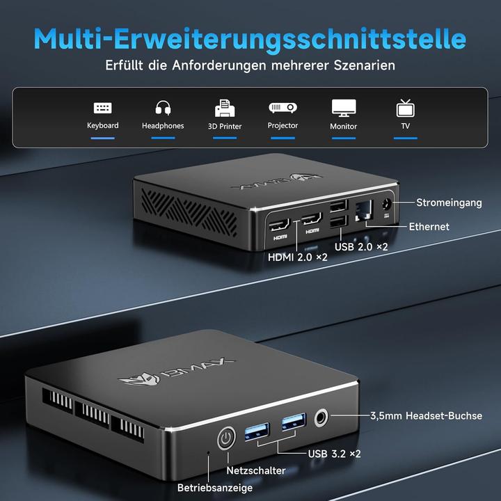 Produktbild Bmax B4 Mini PC mit Intel 12th Gen Alder Lake-N95 Prozessor (12 GB)