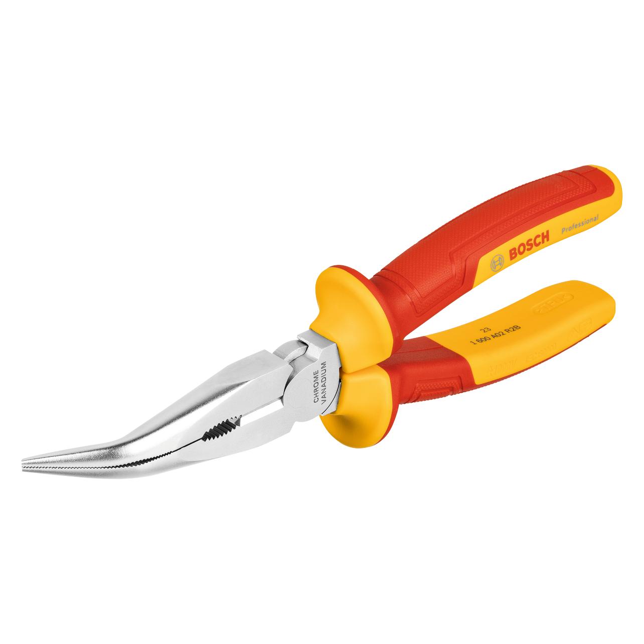 Bosch Professional Giallo/Rosso Pinza, Pinze Ad Ago Vde, Curve (200 Mm)