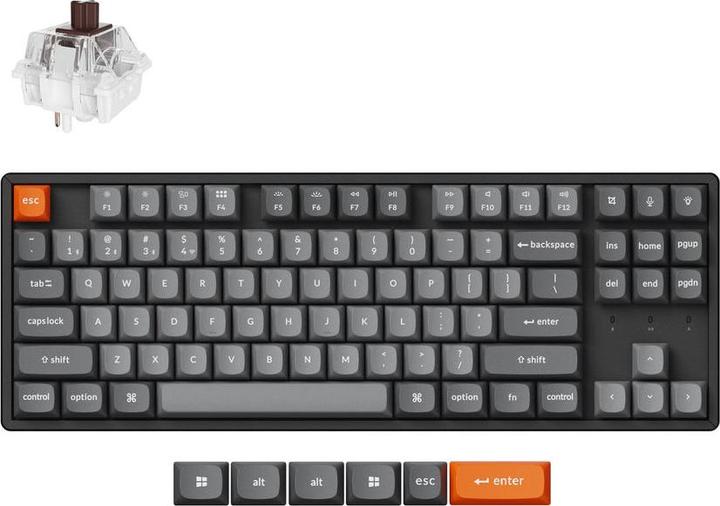 Actual product image Keychron Wireless Keyboard K8 Max RGB Brown Switch (black) (K8M-J3) (DE, Wireless)