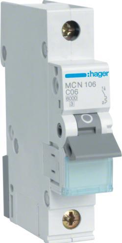 Actual product image Hager MCN106E