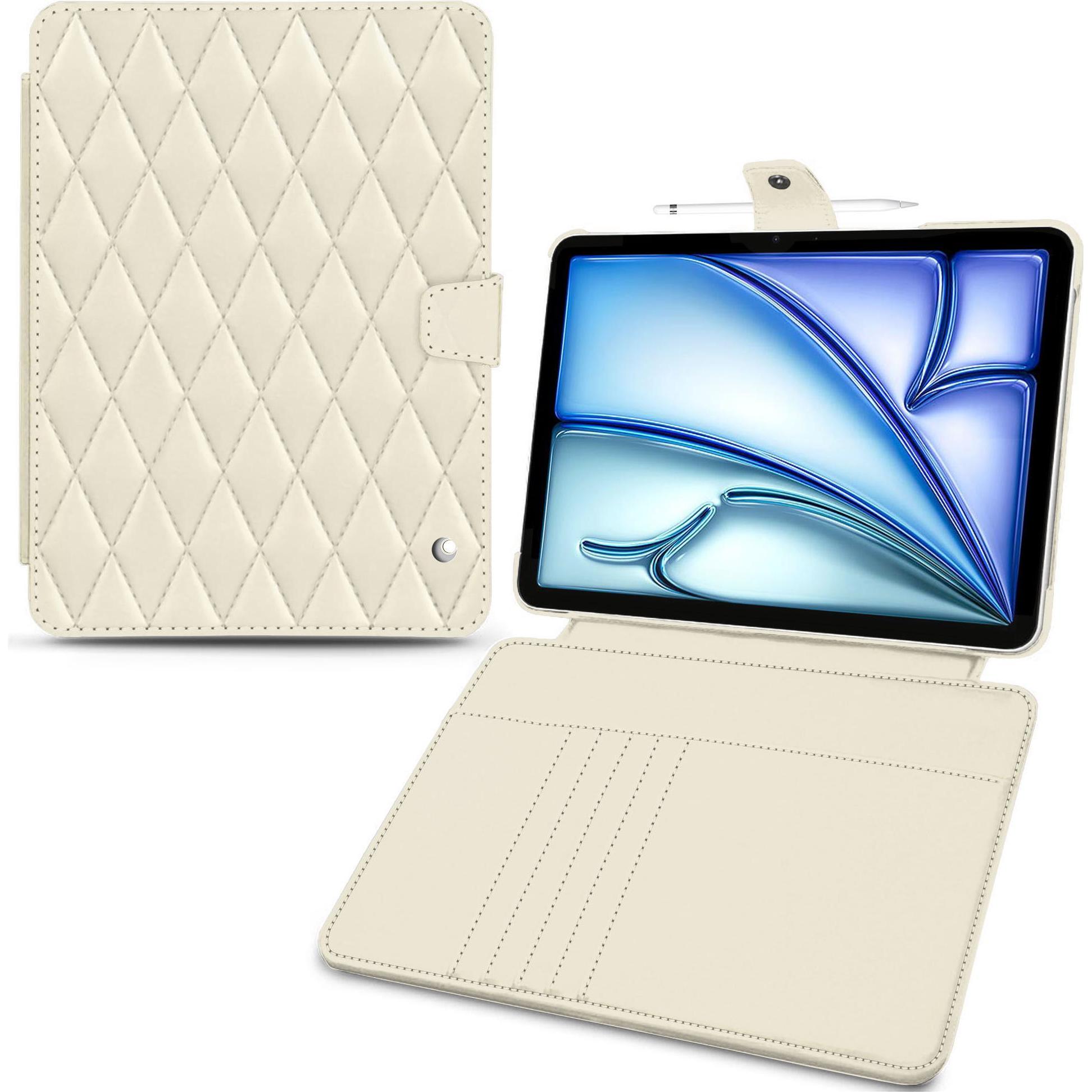 Noreve Lederschutzhülle Wallet (iPad Air 2022 (5. Gen), iPad Air 2020 (4. Gen)), Tablet Hülle, Weiss