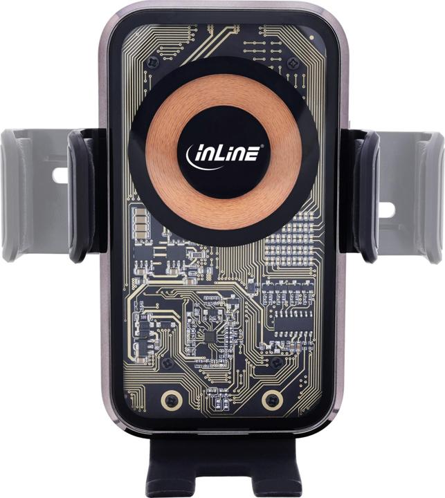 Produktbild InLine KFZ Smartphone Halterung, ONE TOUCH QI 2, universal, Wireless Charger