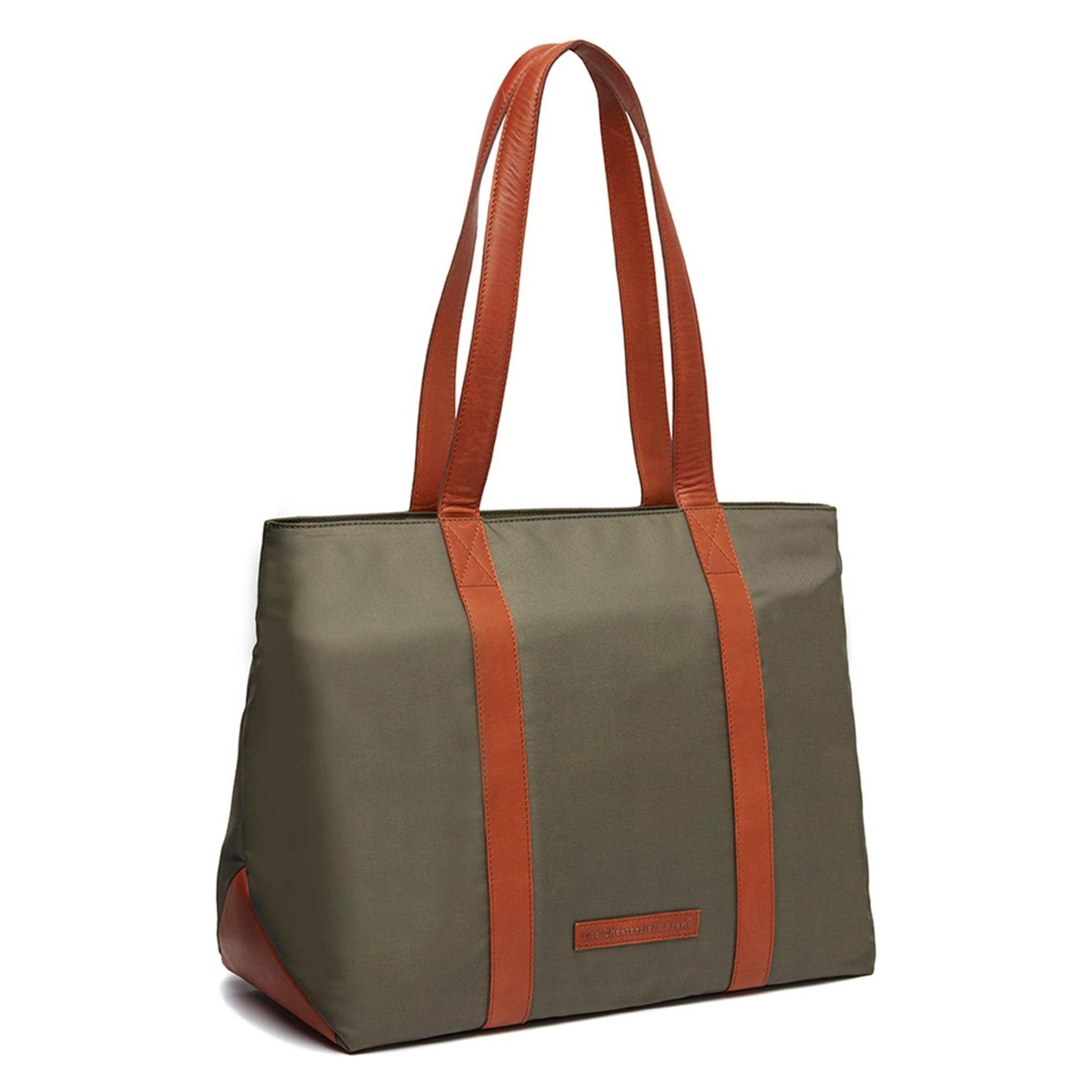 The Chesterfield Brand, Damen, Tasche, Otta Shopper Tasche Leder 40 Cm Laptopfach, Grün, (23 l)