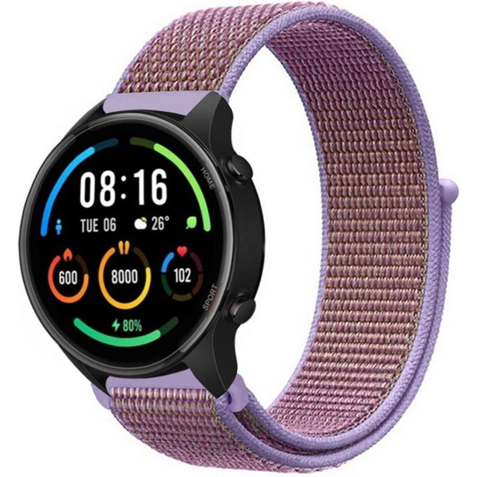 Strap-it Nylonarmband (Nylon, Xiaomi Mi Watch), Uhrenarmband, Violett