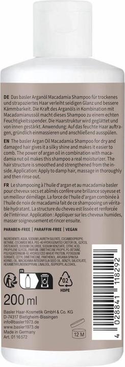 Produktbild Basler Arganöl Macadamia Shampoo (Flüssiges Shampoo, 200 ml)