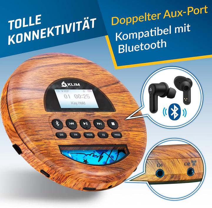 Actual product image Fourze Tragbarer CD-Player mit Bluetooth