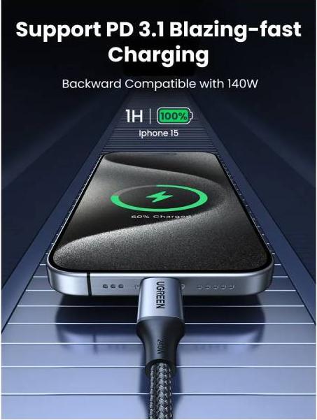 Produktbild Ugreen USB Typ C – USB Typ C (1 m, USB 2.0, 240 W)