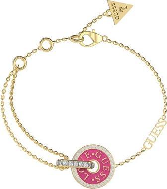 Immagine prodotto Guess Bracciale moda placcato oro con zirconi Love JUBB04078JWYGFC - Lunghezza: 18,5 cm (18.50 cm, Placcato oro 14K)