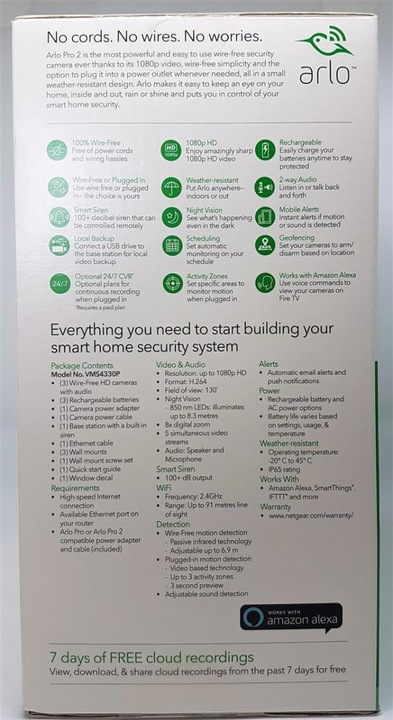 Actual product image Arlo Pro 2 VMS4330P set of 3 (1920 x 1080 Pixels)