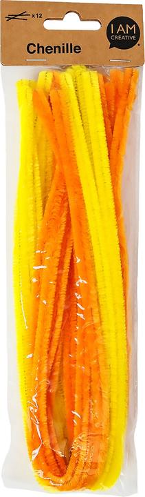 I Am Creative Fil chenille, cure-pipe, fil à plier pour l'artisanat et pour la décoration, mélange jaune, ø 9 m... (0.50 m)