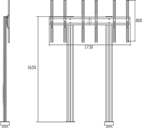 Produktbild Multibrackets M Public Video Wall Stand Portrait 3-Screens 40-55" Black (120 kg, 40" - 55")